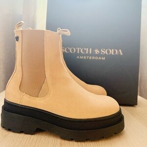 Scotch & Soda Women's Beige Ankle Booties